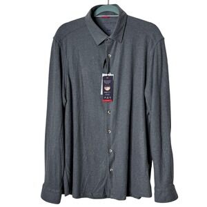 Stone Rose Super Stretch Knit Long Sleeve Dress Shirt Grey Mens XL Dry Touch NEW